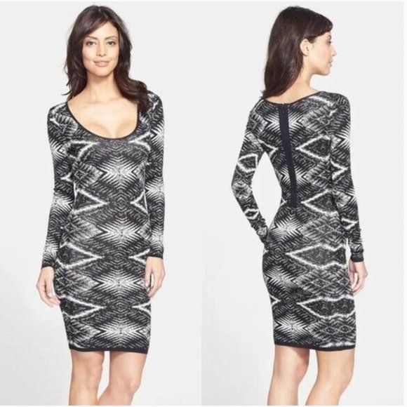 Plenty by TRACY REESE Felicity Jacquard Knit Dress in Ivory/Black XS - Picture 1 of 12